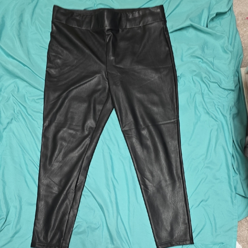 LOFT Faux Leather Black Leggings